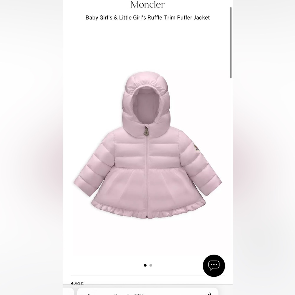 Moncler Girls Jacket size 6-12 months